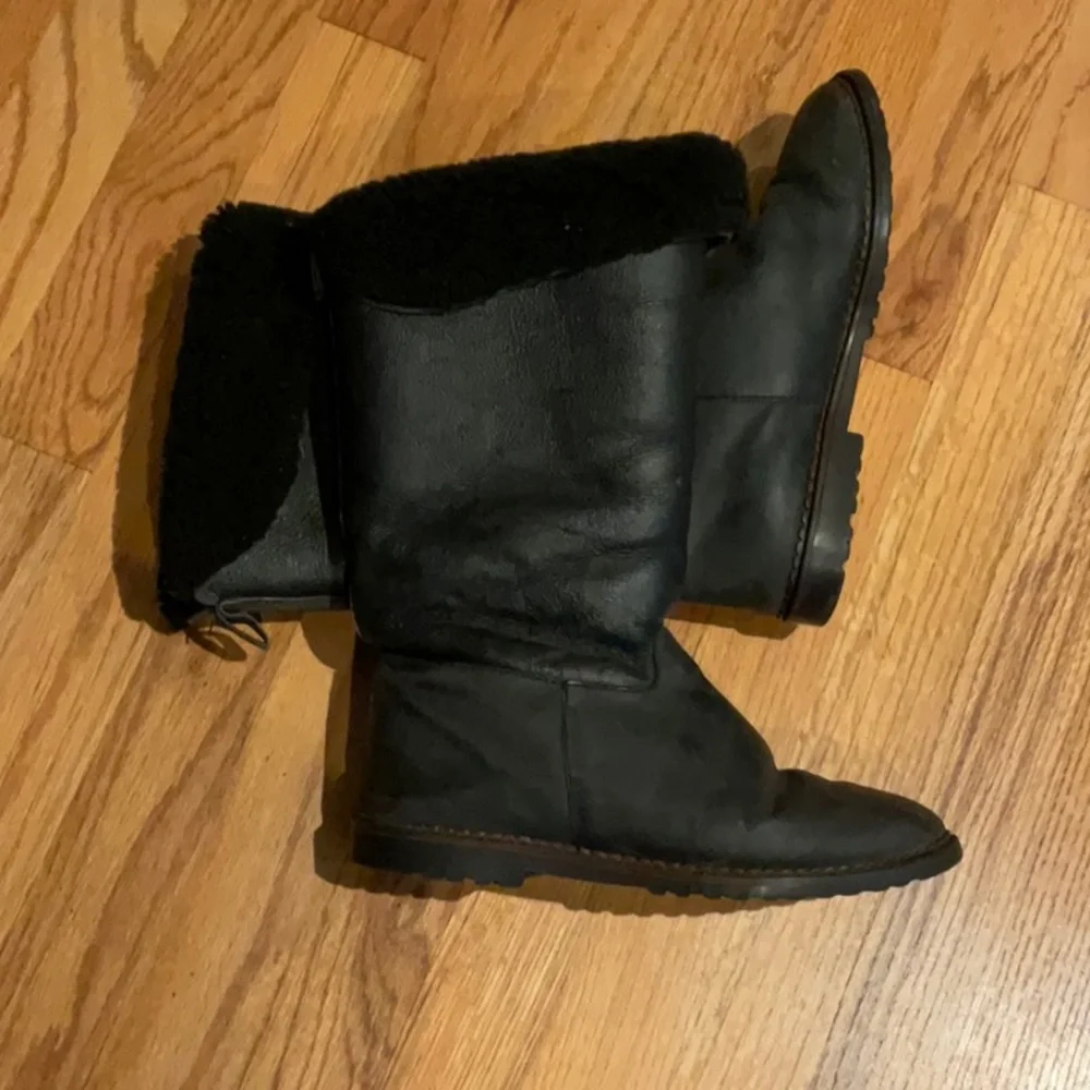 LLBean - Boots - Women’s Size 38 - Black - Fleece-Lined Leather - About 13” High
